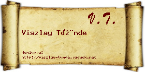 Viszlay Tünde névjegykártya