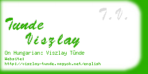 tunde viszlay business card